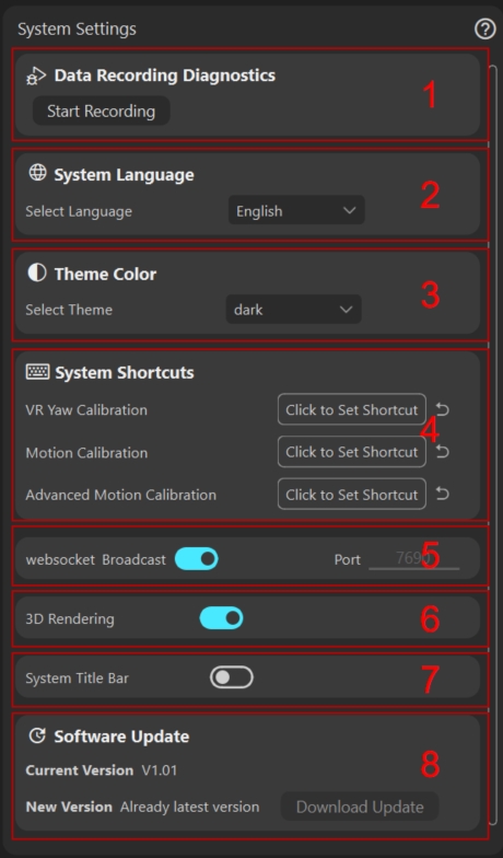 System Configuration Panel