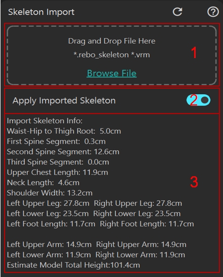 Skeleton Import Panel